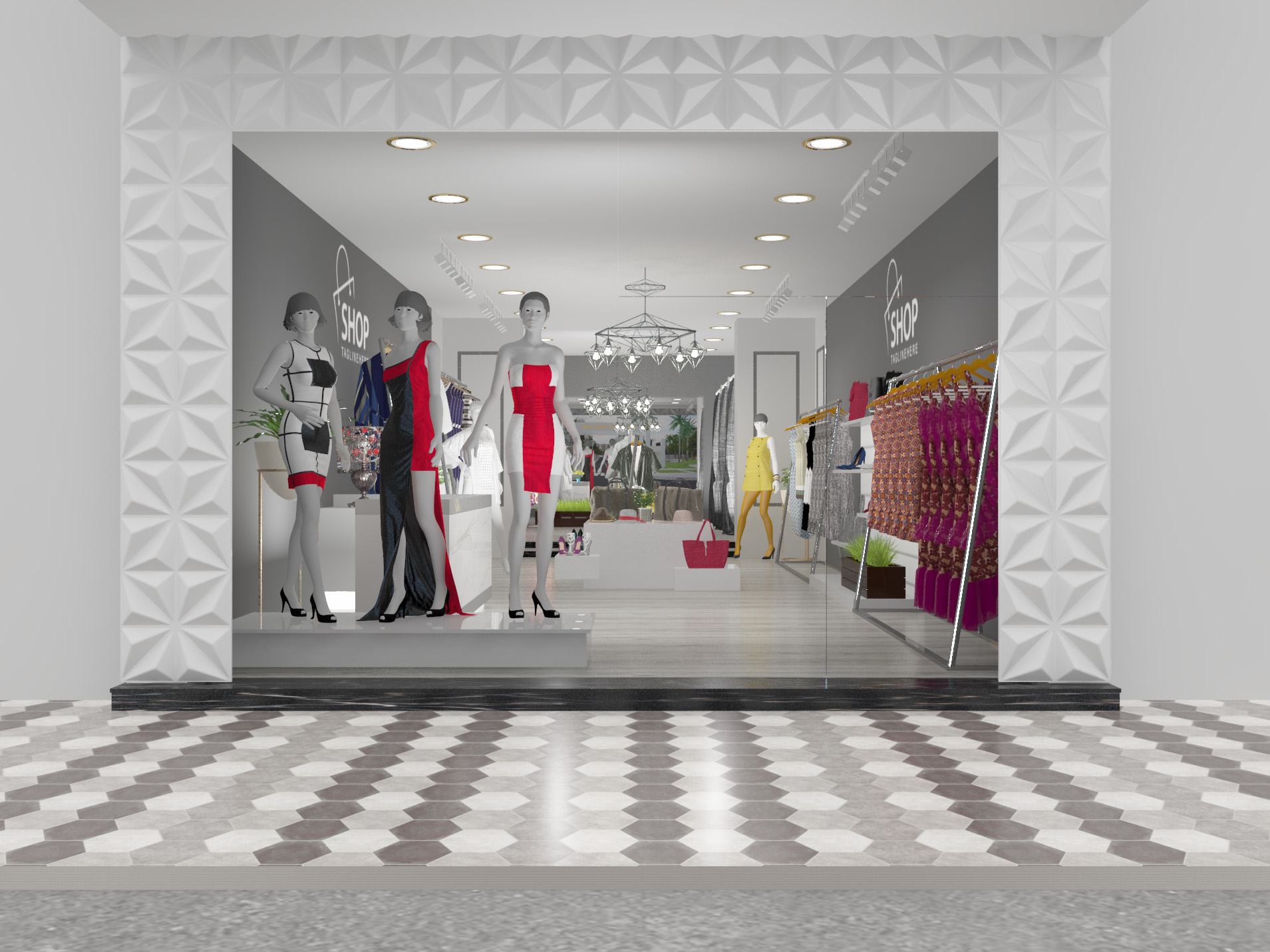 Thiết Kế Thi Công Showroom, Siêu Thị — Chi tiết hoàn thiện