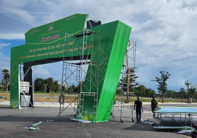 Thi Công Cổng Chào Sự Kiện | Dự Án Khu Nhà Ở Xã Hội An Sinh Tại Bình Dương